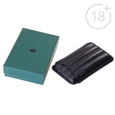 Портсигар черный для 4 сигар d 1,8 см