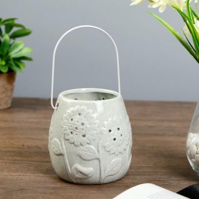 Подсвечник керамика "Подсолнухи" МИКС 11,5х10,5х10,5 см