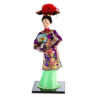 Кукла коллекционная "Китаянка в национальном платье с опахалом" 32х12,5х12,5 см
