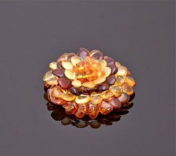 Брошь Янтарь "Подсолнух" арт.бшНЯН-486