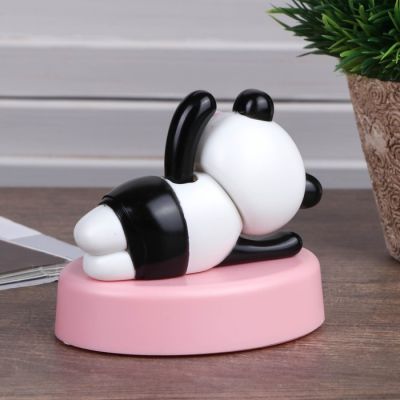 Маятник пластик от солнечной батареи "Панда в очках на лужайке лежит" 7,5х9х6,5 см МИКС