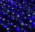 Гирлянда "Дождь" уличная (Ш:2 м, В:1,5 м, нить темная, бело-синий)