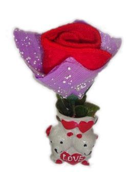 Полотенце подарочное “Роза” в вазе