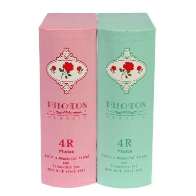 Фотоальбом на 160 фото 10х15 см набор 2 шт по 80ф "Розочки" в коробке МИКС 26,5х22,7х9,3см