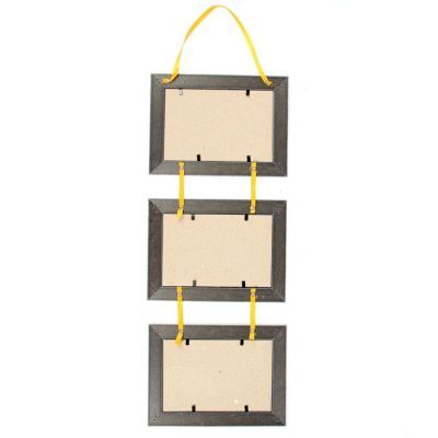 Фоторамка на 3 фото 10х15 см "Тройная с тесьмой", орех