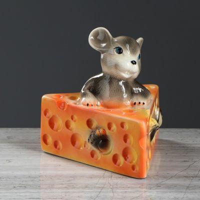 Копилка "Мыша с сыром", 20 см