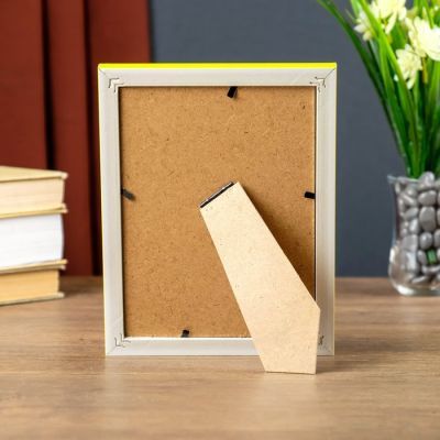 Фоторамка пластик 13х18 см "Беж с жёлтой полосой" 20,6х15,6х1 см