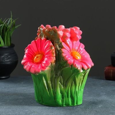 Копилка "Букет гербер" розовый, 18х20см