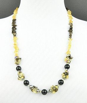 Бусы Цитрин, раухтопаз "Романтика" арт.П2801