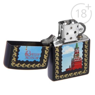 Зажигалка ZIPPO 218 MOSCOW KREMLIN FRAMED с покрытием Black Matte