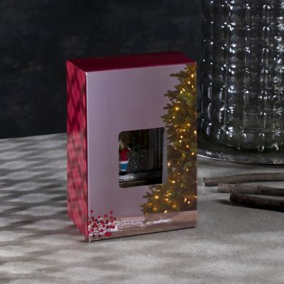 Светодиодная фигура «Фонарь с ребёнком и ёлкой» 7.5 × 14 × 4.2 см, пластик, блёстки, батарейки AG13х3, свечение тёплое белое