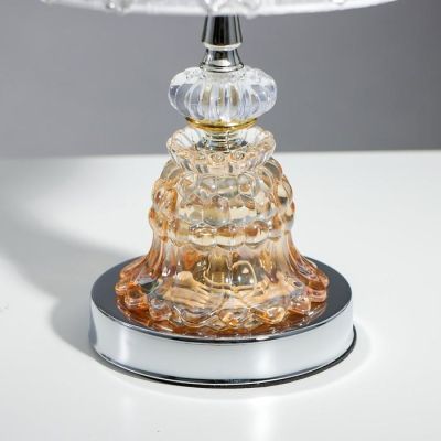 Лампа настольная с подсветкой RGB  "Арион" 1х40Вт Е27 220В хром 21х21х35 см.