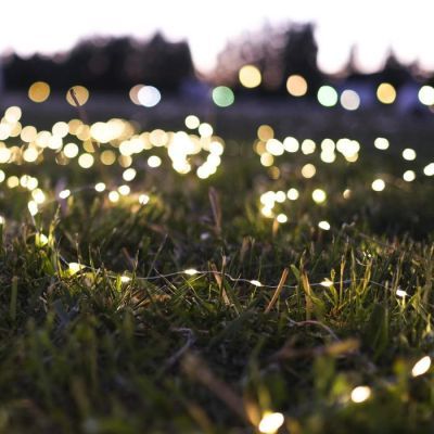 Гирлянда «Нить» 5 м роса, IP20, серебристая нить, 50 LED, свечение тёплое белое, USB