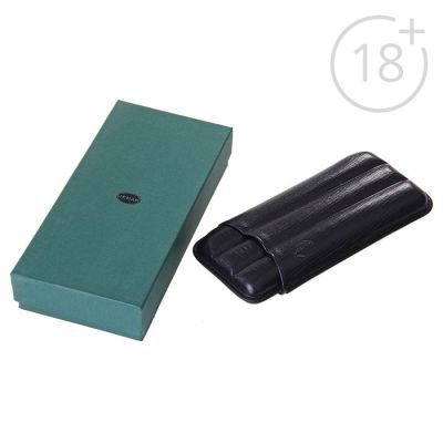 Портсигар черный для 3 сигар d 2,1 см