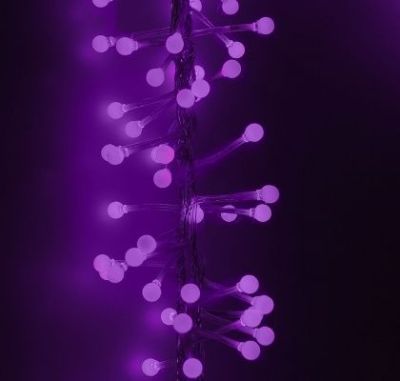 Гирлянда "Метраж" уличная (УМС, Мишура шарики Д:6 м. Н.С. фиолетовый)