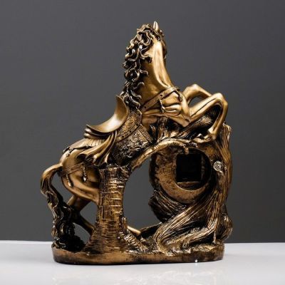 Часы настольные "Конь", цвет золото, 55х48х22 см, микс
