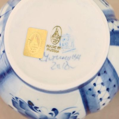 Молочник "Голубая рапсодия", гжель, фарфор, 2с