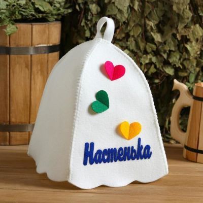 Шапка банная с аппликацией "Настенька"