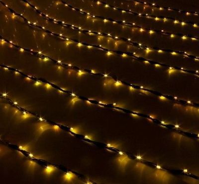 Гирлянда "Дождь" уличная (Ш:2 м, В:1,5 м, нить силикон, жёлтый)