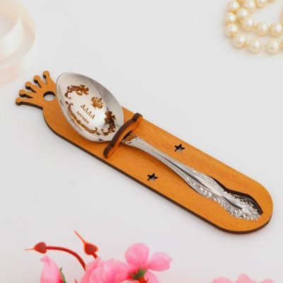 Ложка именная, чайная, с гравировкой "Алла", h=14