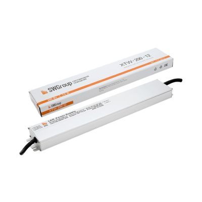 Узкий блок питания SWG для светодиодной ленты 12 В, 200 Вт, IP67