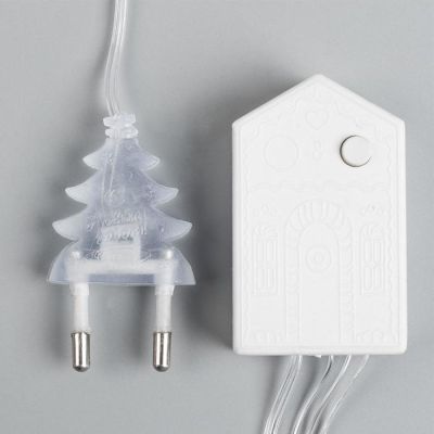 Гирлянда «Нить» 10 м с насадками «Игла», IP20, прозрачная нить, 100 LED, свечение белое, 8 режимов, 220 В