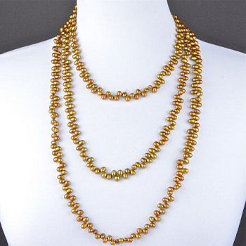 Бусы Жемчуг "Облепиха" арт.П3390