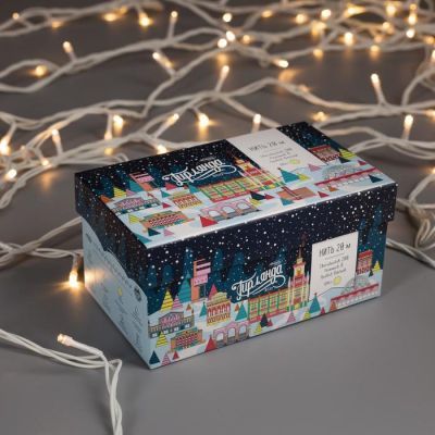 Гирлянда «Нить» 20 м, IP44, белая нить, 200 LED, свечение тёплое белое, 8 режимов, 220 В