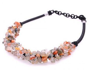 Колье самоцветы "Аквилегия" П3106