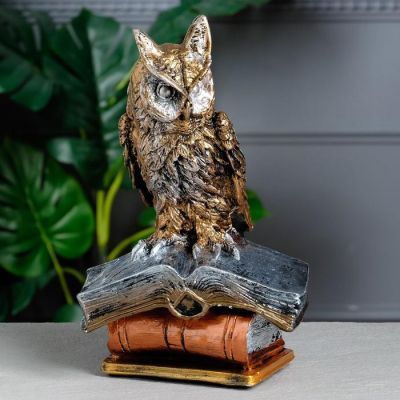 Копилка "Сова на книгах", разноцветная, 31 см, микс