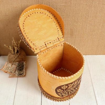 Туес "Сахар", береста, 15х15х14 см, микс