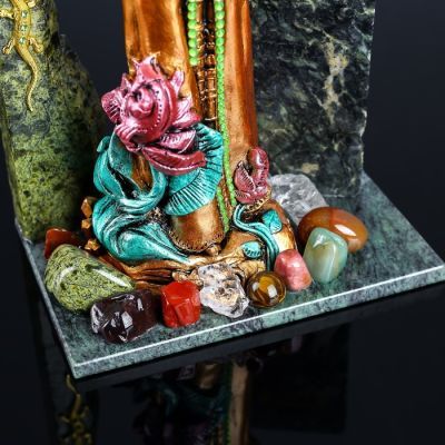 Сувенир "Хозяйка медной горы", 10х15х25 см, змеевик, гипс, минералы