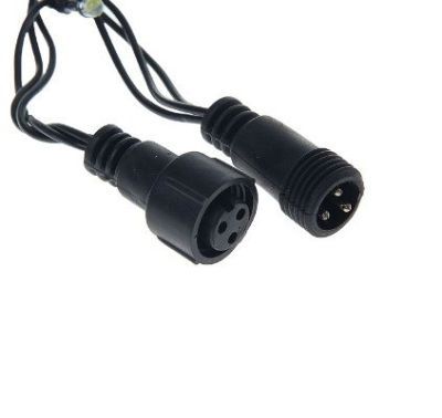 Гирлянда уличная "Бахрома" (Ш:4 м, В:0,6 м, нить тёмная, моргает, бело-синий)