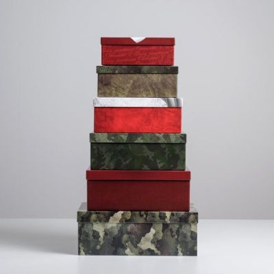 Набор подарочных коробок 6 в 1 «С 23 февраля», 20 х 12.5 х 7.5 ‒ 32.5 х 20 х 12.5 см