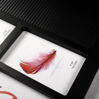 Фоторамка пластик на 8 фото 10х15 см+доска для записок 29х29см+буквы "Стиль" чёрная 35х74см