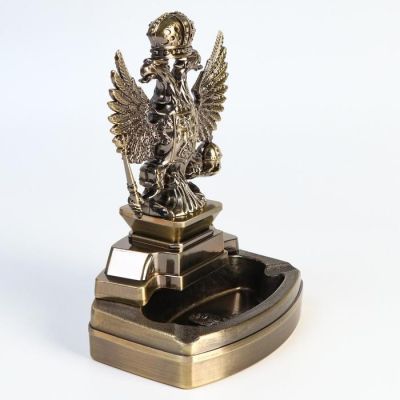 Зажигалка настольная "Двухглавый орел" с пепельницей, газ, 16х11.3х8.7 см