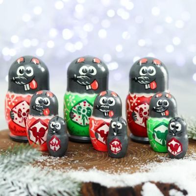 Матрёшка 3-х кукольная «Мышка» МИКС