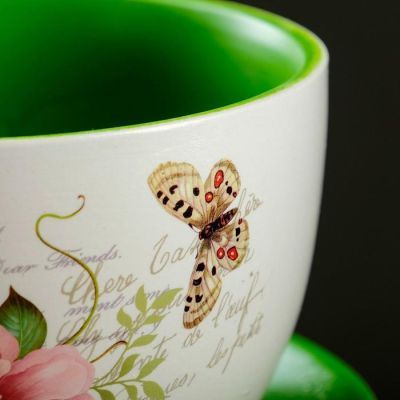 Горшок цветочный в форме чашки "Цветы" 19*21,5*12 см