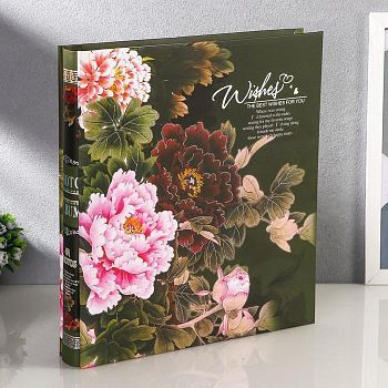 Фотоальбом на 480 фото 10х15 + 10 фото 15х21 в коробке "Цветы" МИКС