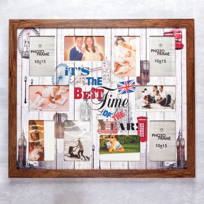 Фоторамка МДФ "It's the best time" на 10 фото 61Х52 см