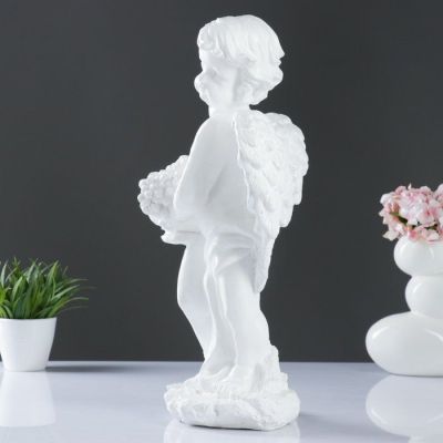 Фигура "Ангел с фруктами" белый 20х26х50см