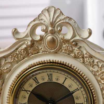 Часы настольные "Каминные",  цвет слоновой кости, 21х19х6.5 см  микс