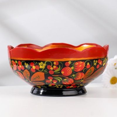 Салатник, резной, 16×7 см, хохлома