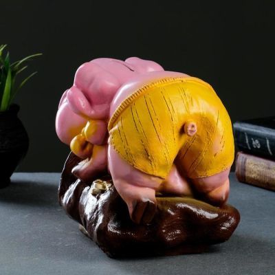 Копилка "Свинка на мешке" розовая, 20х15х21см