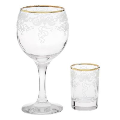 Минибар деревянный на 12 предметов ( 6 бокалов для вина + 6 стопок)