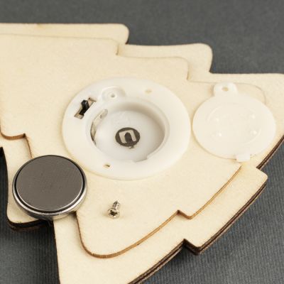 Ёлочная игрушка «Ёлочка с Дедом Морозом», от батареек, свечение тёплое белое