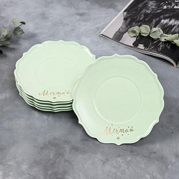 Набор тарелок «Мечтай», 20 см, зелёные, 6 шт