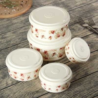 Набор ланч-боксов «Орхид», 5 шт: 17×8,5/15,5×7,5/14×6,5/11×5,5/10×5 см