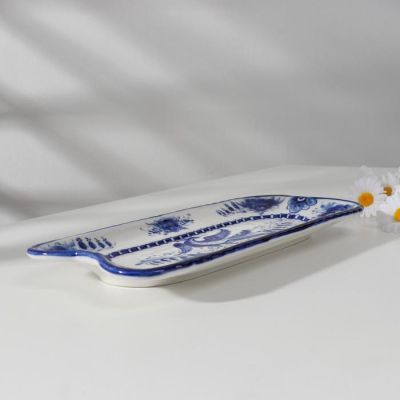 Лоток пивной авт. Хазова ,30х14 см  1 сорт, гжель