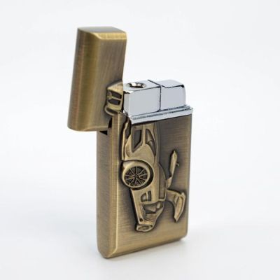 Зажигалка газовая "Автомобиль", пьезо, золото